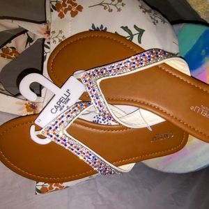 Capelli NY beaded row flip flop/sandals